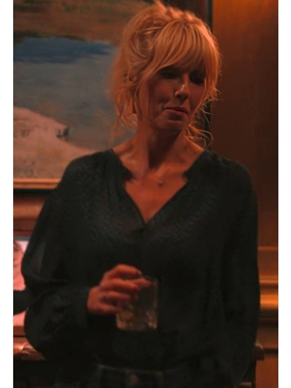 Beth Dutton Dutton Ranch S01 Navy Dotted Blouse WorthVee