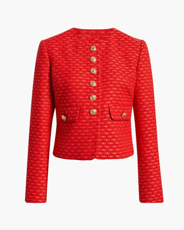Fox And Friends 2026 Ainsley Earhardt Metallic Tweed Jacket WorthVee