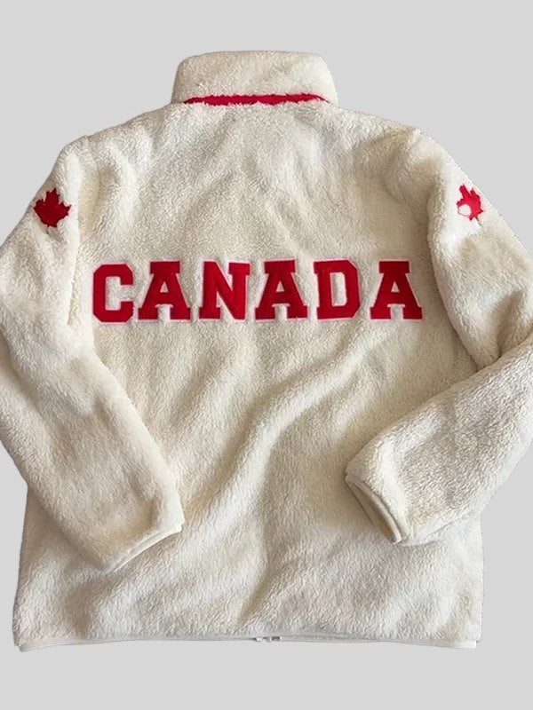 Heated Rivalry Hudson Williams Canada White Fleece Jacket WorthVee