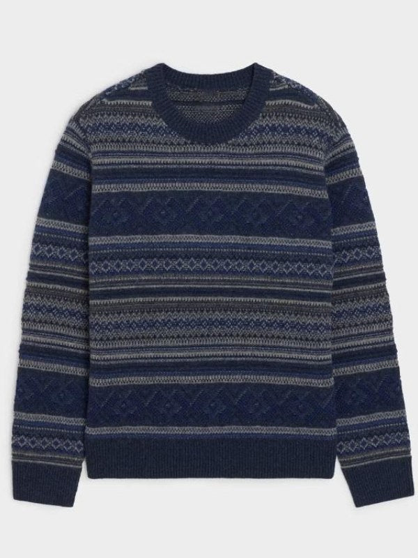 The Four Seasons S2 Will Forte Fair Isle Crewneck Sweater