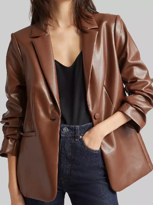 The Young and the Restless Sharon Newman Brown Leather Blazer